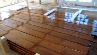 Staining 1200 feet of knotty pine [upl. by Eimile]