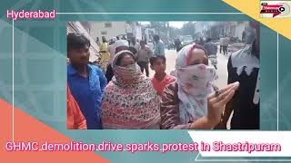 GHMC demolition drive sparks protest in Shastripuram Voiceupmedia [upl. by Andi]