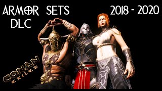 Conan Exiles  ALL DLC ARMOR SETS Released Between 2018  2020 Main Stats Included [upl. by Siri]