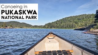 Paddling Hattie Cove  Canoeing in Pukaskwa National Park [upl. by Ahsyia]