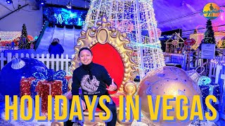 MUST SEE Las Vegas HOLIDAY Attractions Christmas on the Strip [upl. by Yesnil]