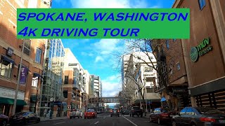 Spokane Washington  4k Driving Tour  Dashcam [upl. by Vernon186]