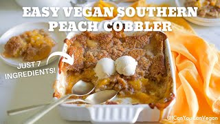 EASY VEGAN SOUTHERN PEACH COBBLER 🍑 [upl. by Atoiyanap416]