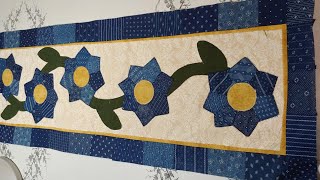 How to make an easy Dresden Plate like flowered table runner with patch work border [upl. by Llednav]