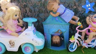 Ani y Ona DIVERSIÓN en el jardín ⭐️Piano Gigante⭐️Casitas⭐️Mara y Tamara Baby Alive y Nenuco [upl. by Einotna]