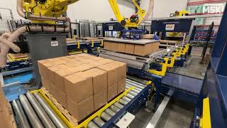 Comment empiler des cartons sur une palette  Utilisation de robots de palettisation [upl. by Ahsinnod]