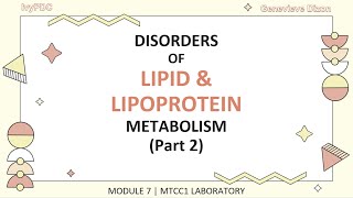 DISORDERS OF LIPID amp LIPOPROTEIN METABOLISM Part 2 [upl. by Tali253]