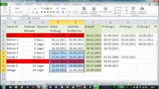 Excel  Bedingte Formatierung mit Funktion  Werkzeugliste [upl. by Medwin]