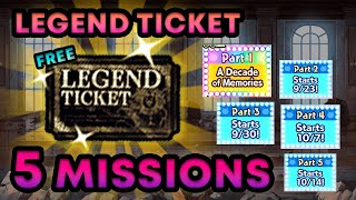 FREE LEGEND TICKET  HOW TO GET IT  Info on all 5 Mission Parts  Battle Cats 10th Anniversary [upl. by Atiuqihs]