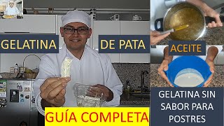 COMO HACER GELATINA DE PATA Y GELATINA SIN SABOR PARA POSTRES [upl. by Athelstan197]