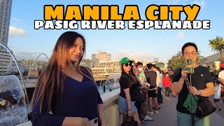 PASIG RIVER ESPLANADE NEWEST ATTRACTION IN MANILA PHILIPPINES4KDone shots and walking tour [upl. by Kassandra]