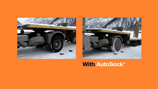 AutoSock Snow Sock Tire Traction Device  Tire Chain Alternative for Semi Truck [upl. by Garold]