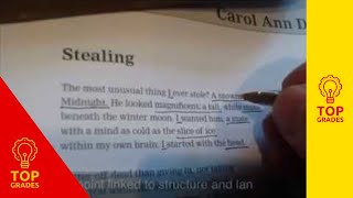 Complete ANALYSIS of Stealing by Carol Ann Duffy [upl. by Zicarelli]