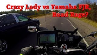 Crazy Lady from Arkansas vs Yamaha FJR Motorcycle Road Rage [upl. by Etnoid]