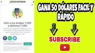 GANA 50 DÓLARES FACIL Y RÁPIDO 😱 COMO GANAR 5 DÓLARES DIARIOS 💸 DIGIOPINION 💸 [upl. by Darom704]