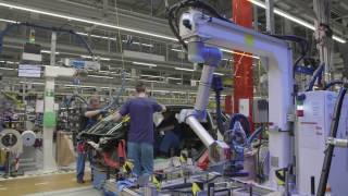 Digitalization in Production at BMW Group Plant Leipzig HumanRobot Collaboration “Glass bonding” [upl. by Garold543]