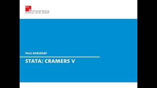 Stata Cramers V [upl. by Aneerol]