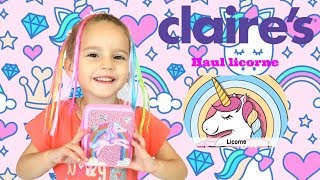 HAUL CLAIRES spécial LICORNE Achat bijoux maquillage accessoire licorne claires unicorn haul [upl. by Auoy172]