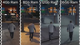 GTA 5 RAM COMPARISON 4GB VS 8GB VS 12 GB VS 16GB [upl. by Ahsitauq]