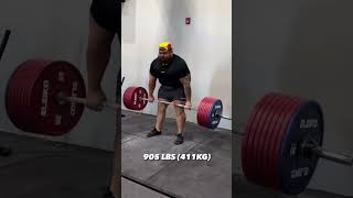 Ridiculously easy 411kg NO STRAPS Deadlift by Powerlifter Jesus Olivares 😱 [upl. by Neelrad]