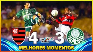 FLAMENGO 4 X 3 PALMEIRAS ● MELHORES MOMENTOS ● COPA MERCOSUL 1999 ● FINAL ● JOGO 01 [upl. by Elicia]