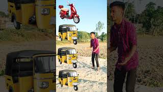 Three wheeler to scooter Rickshaw Toto amp Bicycle  Trending vfx magical video shortsfeed [upl. by Assenar]