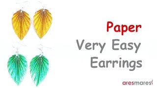 Paper Very Easy Earrings easy  single sheet [upl. by Beichner403]