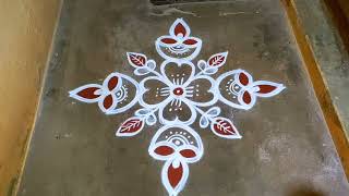 Aadi madham vilakku kolam designs3 dots mugguluaadivelli kolamvaralakshmi viratham kolam designs [upl. by Hsiwhem]