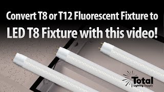 Convert T8  T12 Fluorescent Tube Light to Single End Powered LED T8 Tubes by Total Lighting Supply [upl. by Miof Mela]