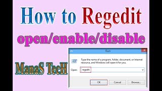 How to runopenenabledisable Regedit  gpeditmsc [upl. by Daphene]