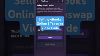 Selling eBooks Online  Tapswap Video Code [upl. by Aerehs]