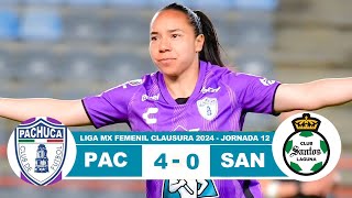 Pachuca Femenil vs Santos 40 Resumen Goles 2024 [upl. by Latihs]