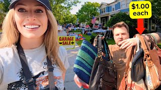 Millionaire Hoarder Yard Sale  HUNDREDS of Designer Bags for cheap [upl. by Notsud642]