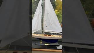 50cm long wooden model Enterprise J Class Sailing Yacht [upl. by Aisatal]