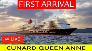 SHIPS TV  LIVE Cunard Queen Anne Brand New Ship First Time Arriving Port of Southampton [upl. by Sirapal443]