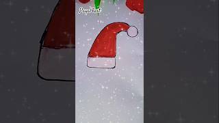 Santa hat drawing 🎅 shorts ytshorts Santa Christmas [upl. by Weidner]