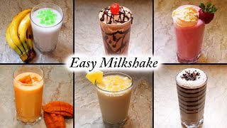 Easy Milkshake Recipe – How to Make Milkshake at Home – 6 Refreshing Milkshakes – Summer Drinks [upl. by Annauj438]