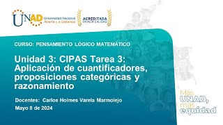 Unidad 3 CIPAS Tarea 3 Aplicación de cuantificadores proposiciones categóricas y razonamiento [upl. by Harpole741]