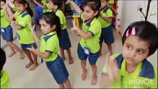 Kindergarden Garba dance chogada taraconnect kinderfarm preschool danceEasy steps [upl. by Dnalrag564]