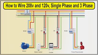 How to wire 208v and 120v  single phase and 3 phase  How to Wire 120V amp 208V [upl. by Proud]