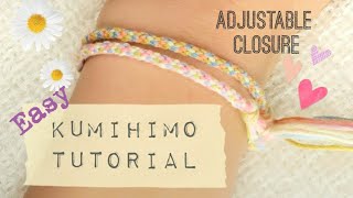 How to Braid  Kumihimo Braiding  Adjustable Closure  7 Warp  Friendship Bracelet  Easy Tutorial [upl. by Eittap]