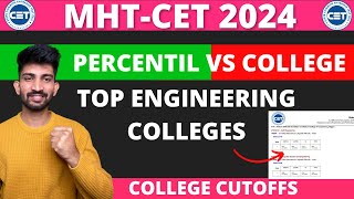 MHTCET Percentile wise Best Engineering Colleges 2024  MHTCET Engineering College Cutoffs 2024 [upl. by Wolfy]