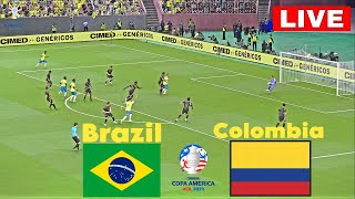 🔴LIVE  BRAZIL vs COLOMBIA I COPA AMERICA 2024 I LIVE FOOTBALL MATCH eFootball Pes21 Gameplay [upl. by Goldy965]