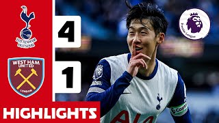 TOTTENHAM vs WEST HAM 41  SON COMEBACK Goals amp Extended Highlights  Premier League 202425 [upl. by Iohk]