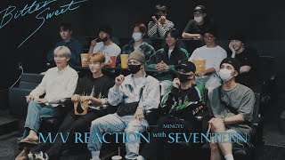 WONWOO X MINGYU ‘Bittersweet feat LeeHi’ MV REACTION with SEVENTEEN [upl. by Eimorej]