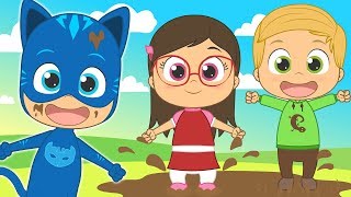 CINCO BEBÉS con PJ Masks  Connor Amaya y Greg  Canciones para niños en español [upl. by Ahtera]