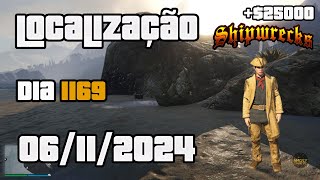 GTA ONLINE BAÚ DO TESOURO NÁUFRAGO LOCALIZAÇÃO FARRAPOS DE TRAJE SHIPWRECK DIA1169 06112024 [upl. by Nemrak]