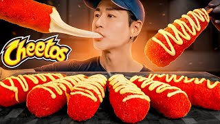 ASMR HOT CHEETOS MOZZARELLA CORNDOGS MUKBANG 먹방  COOKING amp EATING SOUNDS  Zach Choi ASMR [upl. by Ric3]