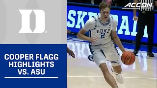 Duke Cooper Flagg Highlights vs Arizona State [upl. by Ecile818]