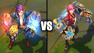 Arcane Brawler Vi vs Arcane Vi Skins Comparison League of Legends [upl. by Akimyt]